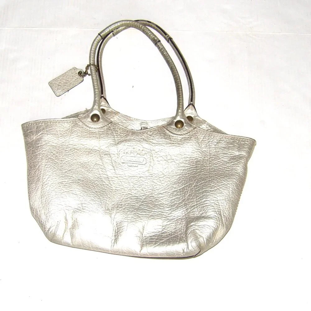 Coach Bleecker Platinum Leather Tote Bag